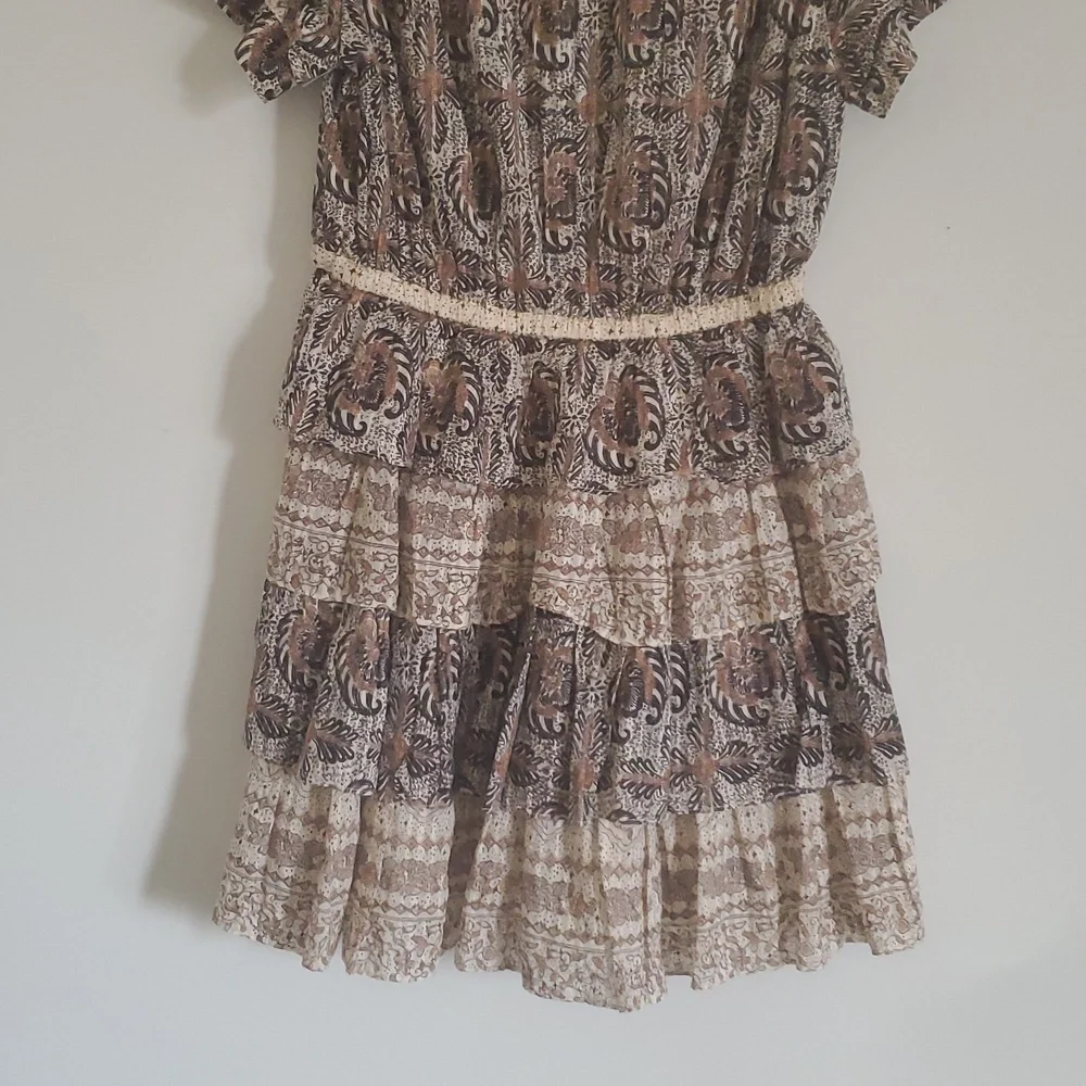 NWOT ULLA JOHNSON KAITLYN FLUTTER SLEEVE DRAWSTRING MINI DRESS IN YARROW - Picture 11 of 14